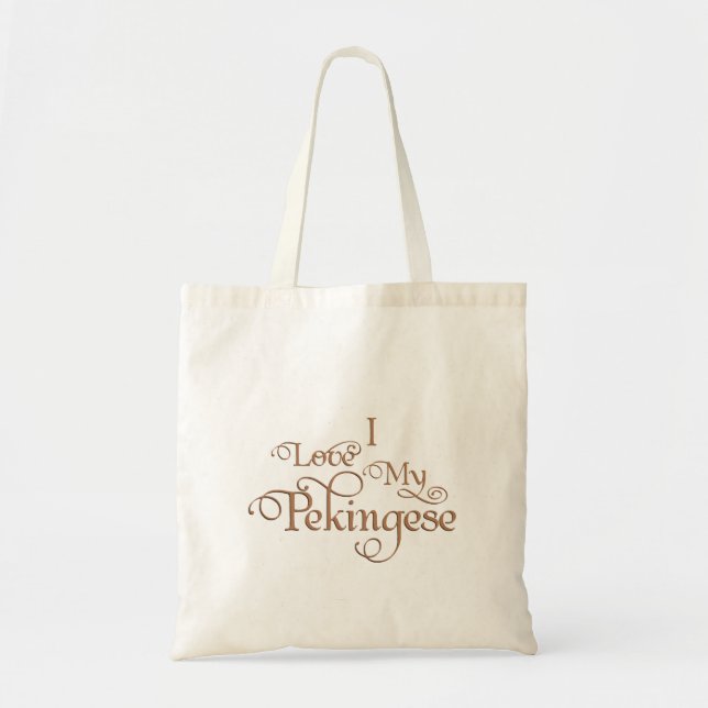 Tote Bag J'adore mon pékinois (Devant)