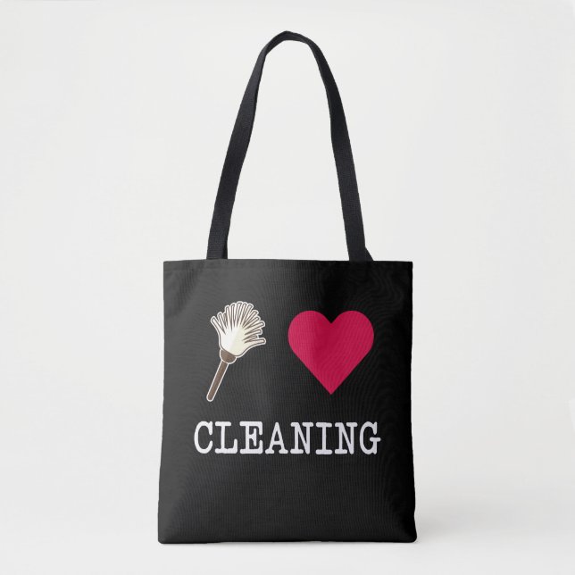 Tote Bag J'adore Nettoyer Funny Housekeeper (Devant)