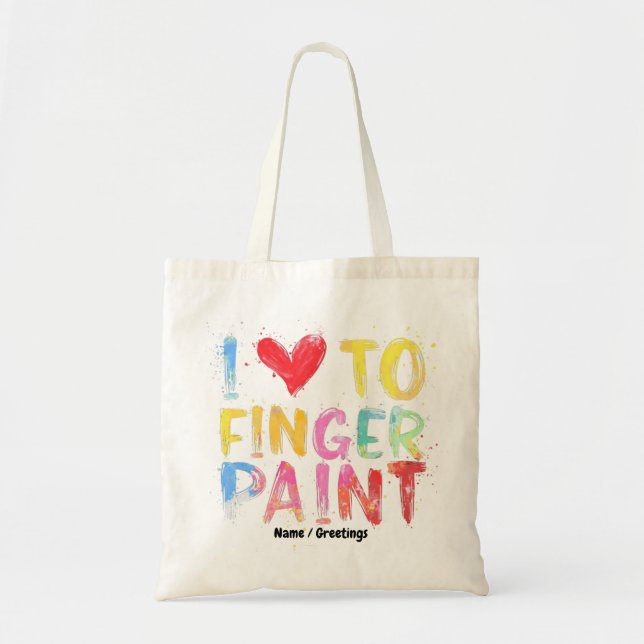Tote Bag J'adore peindre avec les doigts des Saint-Valentin (Devant)