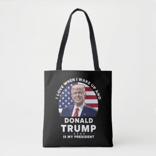 Tote Bag J'adore quand je me réveille et que Donald Trump e