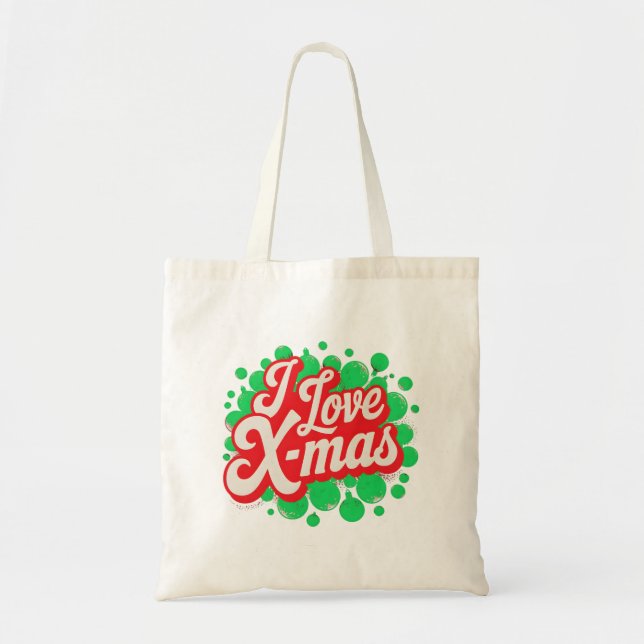 Tote Bag J'adore X-Mas Art numérique Design (Devant)