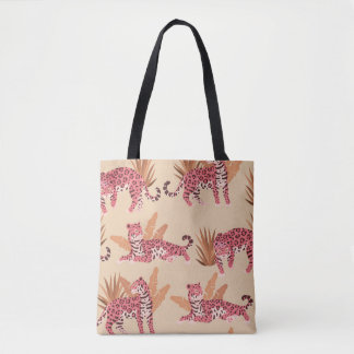 Tote Bag Jaguar rose : mignon Vintage sans joint