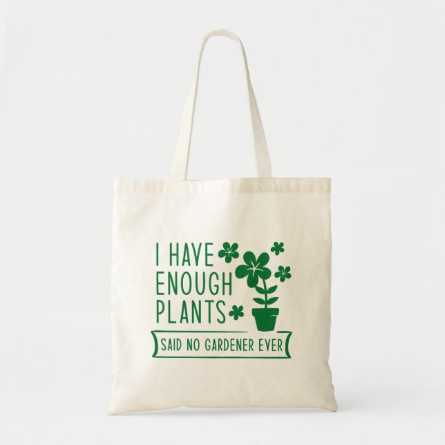 Tote Bag J'Ai Assez De Plantes (Devant)