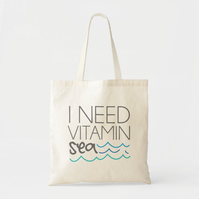 Tote Bag J'ai besoin de la mer de vitamine (Devant)
