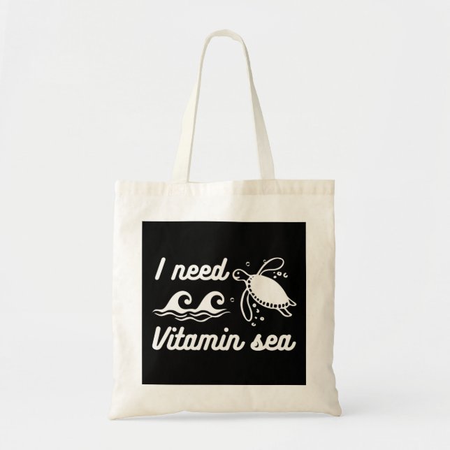 Tote Bag J'ai besoin de la tortue marine vitamine (Devant)
