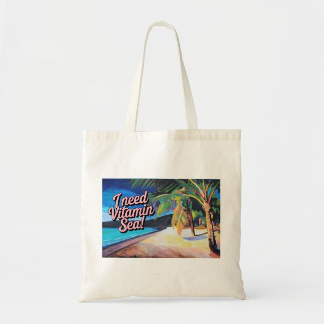 Tote Bag J'ai besoin de vitamine mer (Devant)