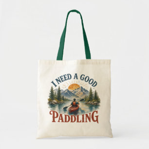 Tote Bag J'ai besoin d'une bonne aventure en kayak vintage