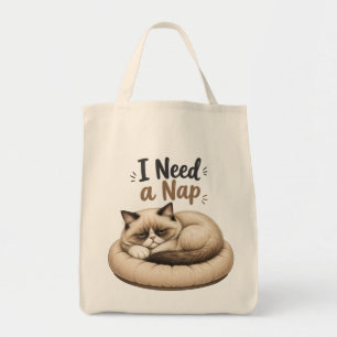 Tote Bag J'ai besoin d'une sieste • Chat confortable