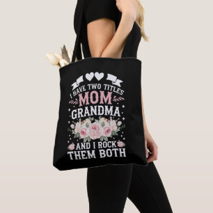 Tote Bag J'ai Deux Titres Maman Et Mamie Cute Fête Des Mère