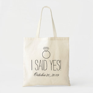 Tote Bag J'ai dit oui ! Anneau personnalisé