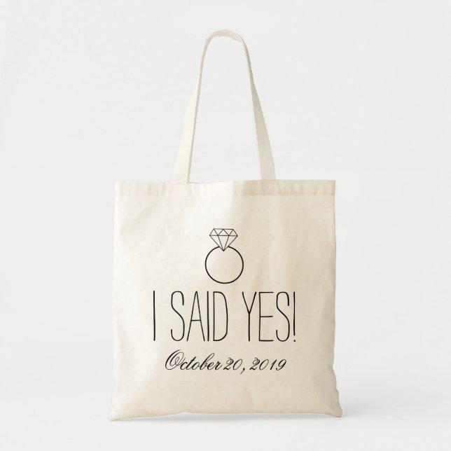 Tote Bag J'ai dit oui ! Anneau personnalisé (Devant)