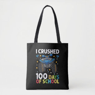 Tote Bag J'ai écrasé 100 jours de l'école Monster Truck Boy