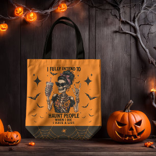 Tote Bag J'ai l'intention d'héberger les gens Drôle Skeleto