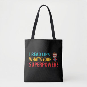 Tote Bag J'ai lu des signaux lèvres Qu'est-ce que votre sur