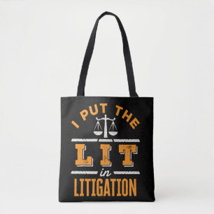 Tote Bag J'ai mis la lumière dans le litige Drôle avocat av