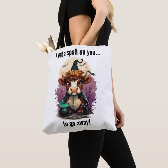 Tote Bag J'Ai Mis Un Signe Sur Vous Grumpy Highland Cow Wit (De près)