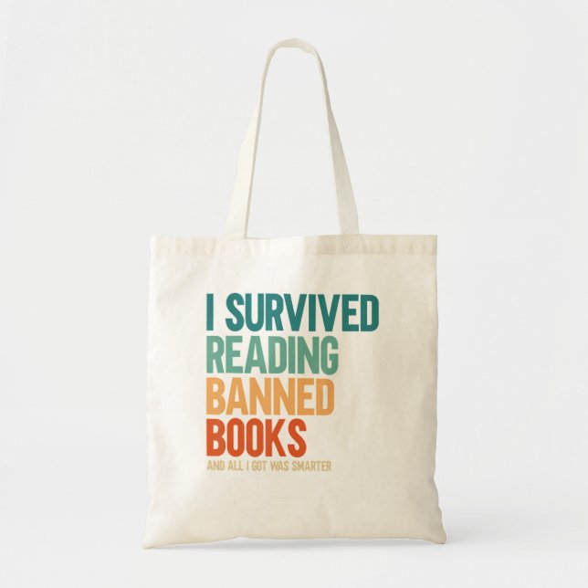 Tote Bag J'Ai Survécu À La Lecture Interdit Livres Livre Lo (Devant)