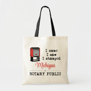 Tote Bag J'Ai Vu Stampé Notaire Public Michigan