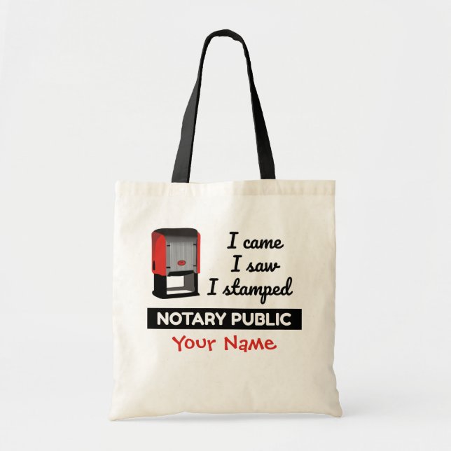 Tote Bag J'Ai Vu Stampé Timbre Publique Notaire Personnalis (Devant)