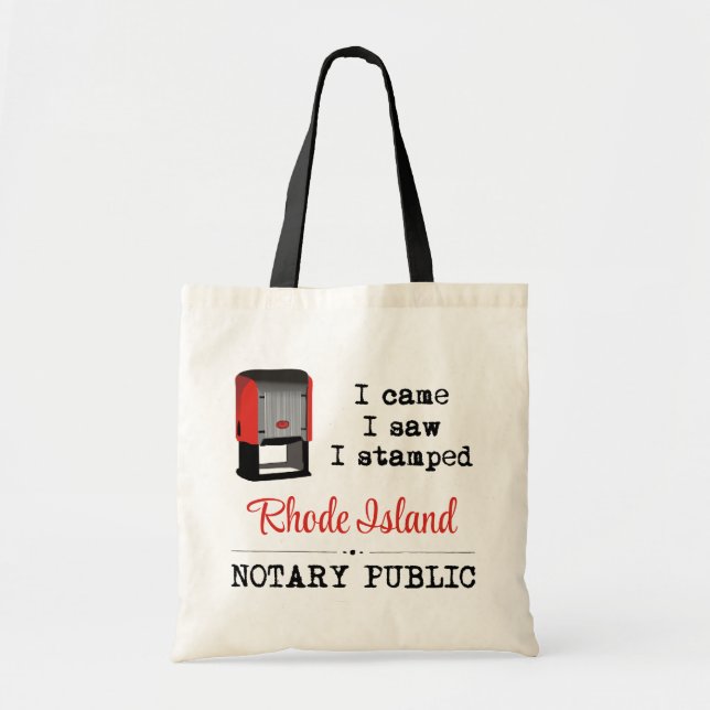 Tote Bag J'Ai Vu Un Notaire Bloqué Public Rhode Island (Devant)