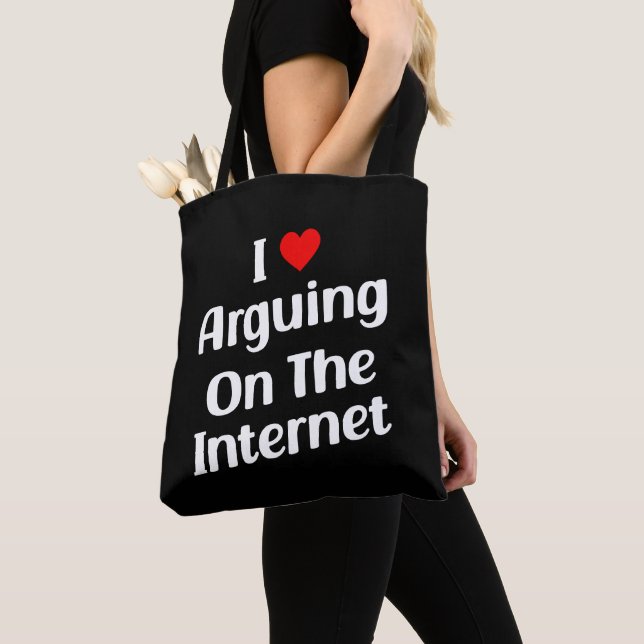 Tote Bag J'Aime Argumenter Sur Internet Drôle Chroniquement (De près)