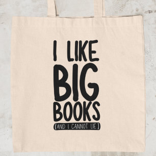 Tote Bag J'aime Big Books Funny Bookworm Reader Librarian