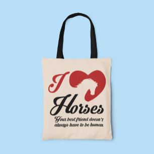 Tote Bag J'aime / Chevaux du coeur