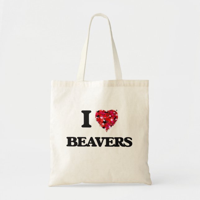 Tote Bag J'aime des castors (Devant)