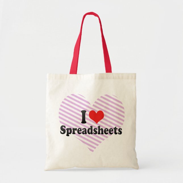 Tote Bag J'aime des feuilles de calcul (Devant)