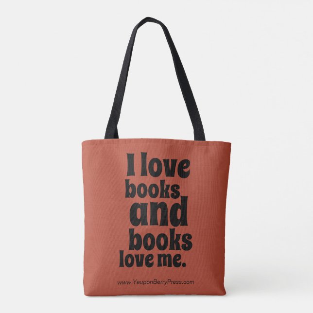 Tote Bag J'aime des livres Fourre-tout (l'orange d'automne) (Dos)