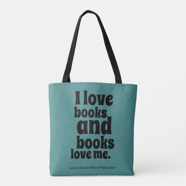 Tote Bag J'aime des livres Fourre-tout (sarcelle d'hiver et (Dos)