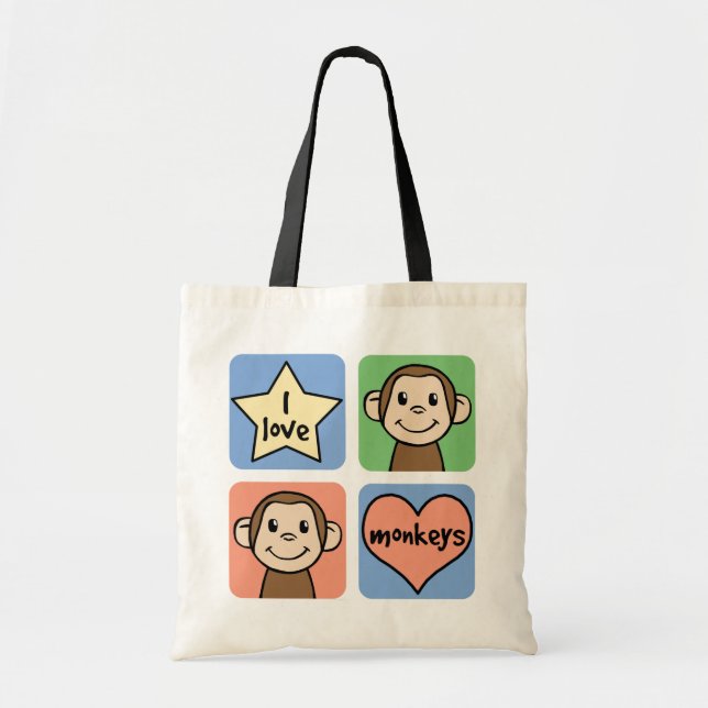 Tote Bag J'aime des singes (Devant)
