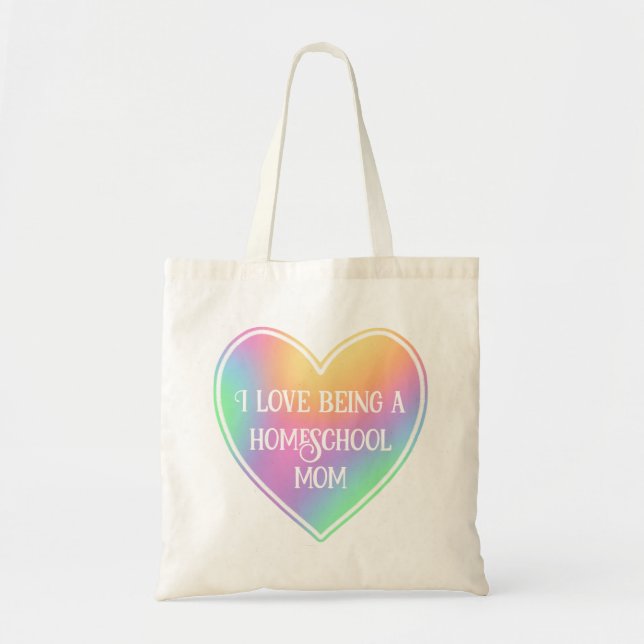 Tote Bag J'Aime Être Une Mère À L'École À Domicile (Devant)
