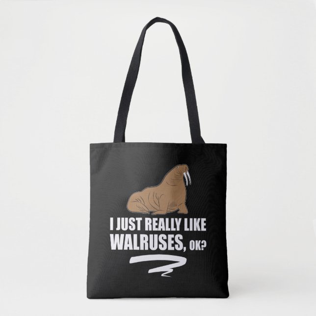 Tote Bag J'aime juste vraiment des morses CORRECTS - morse (Devant)