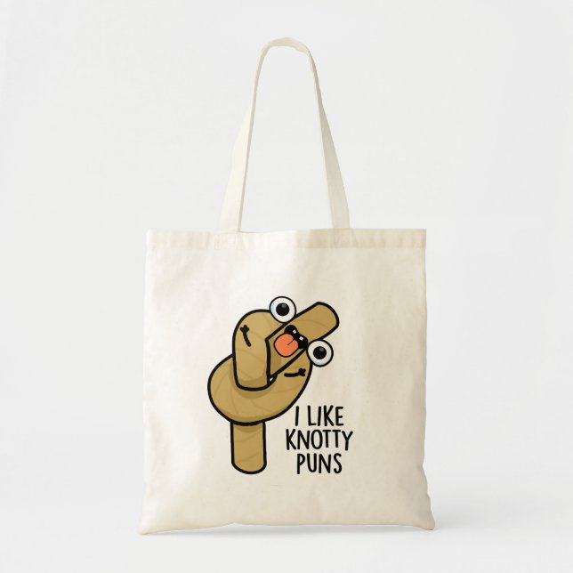Tote Bag J'Aime Knotty Puns Funky Rope Pun (Devant)