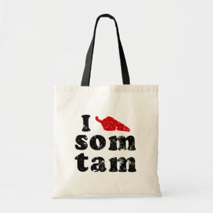 Tote Bag J'aime la nourriture thaïlandaise d'Isaan de ❤