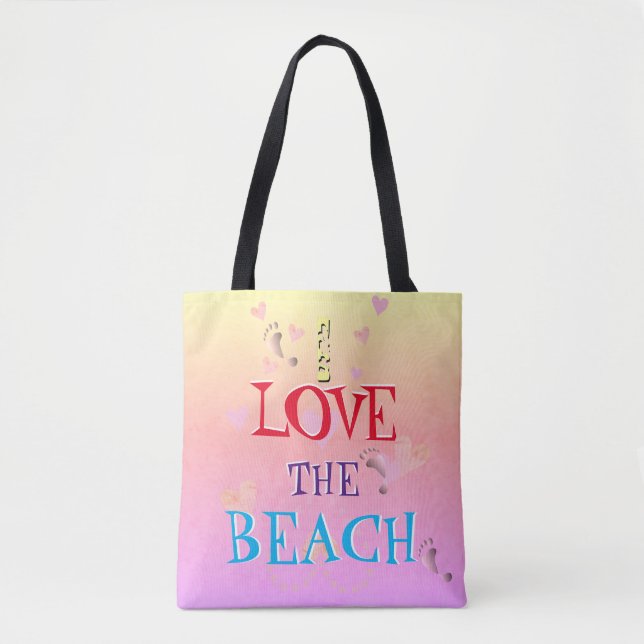 Tote Bag !J'aime la plage" Plage Ensoleillé (Devant)