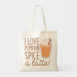 Tote Bag J'Aime Le Citrouille Épice Un Latte