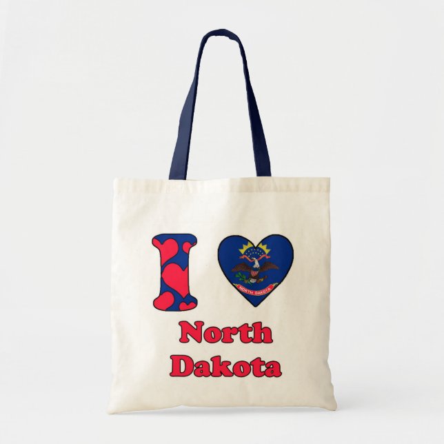 Tote Bag J'aime le Dakota du Nord (Devant)