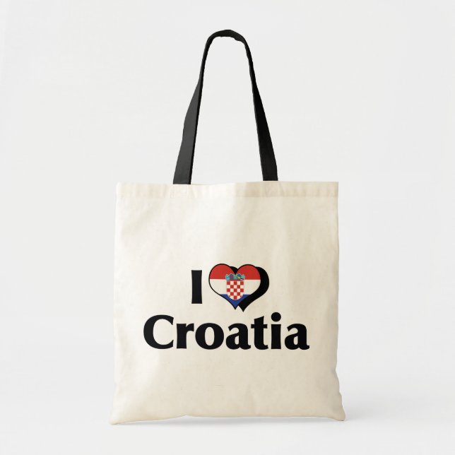 Tote Bag J'aime le drapeau de Croatie (Devant)