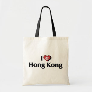 Tote Bag J'aime le drapeau de Hong Kong
