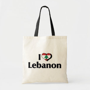 Tote Bag J'aime le drapeau du Liban