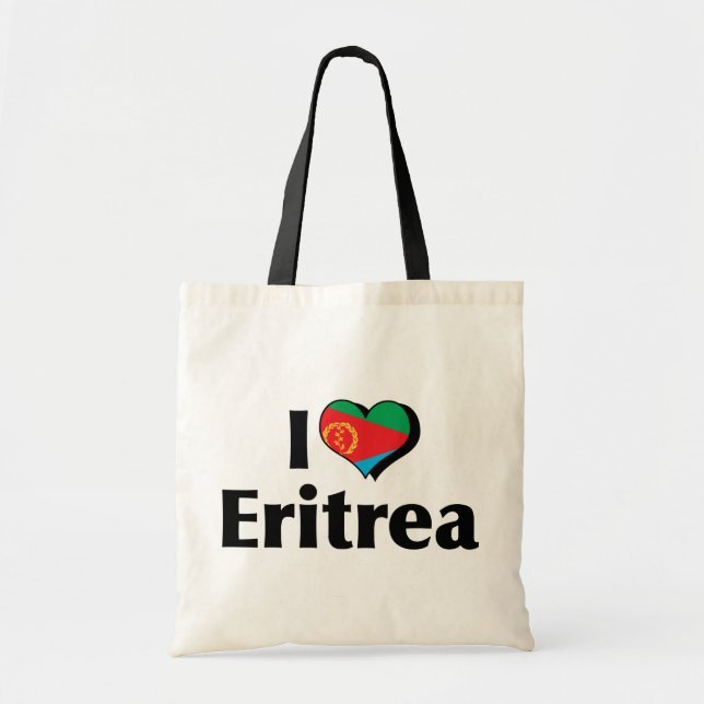 Tote Bag J'aime le drapeau érythréen (Devant)