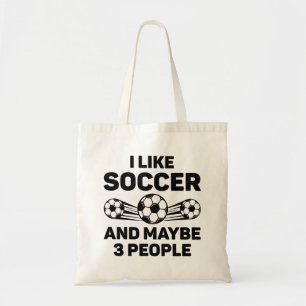 Tote Bag J'Aime Le Football Et Peut-Être 3 Personnes