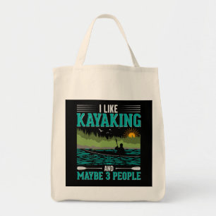 Tote Bag J'Aime Le Kayak Plus Que Les Gens