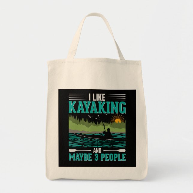 Tote Bag J'Aime Le Kayak Plus Que Les Gens (Devant)