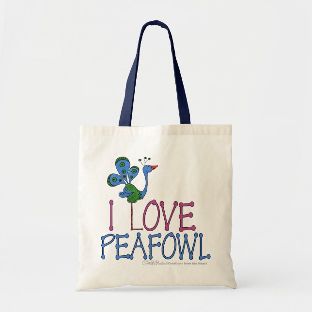 Tote Bag J'aime le Paon (Devant)