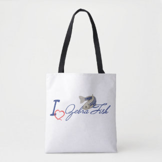 Tote Bag J'aime le poisson zèbre