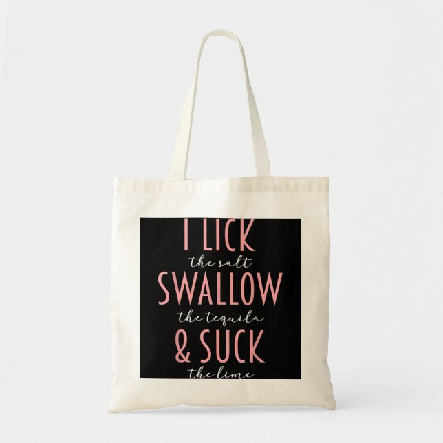 Tote Bag J'Aime Le Sel Avaler Tequila Chaudière Lime Drôle  (Devant)