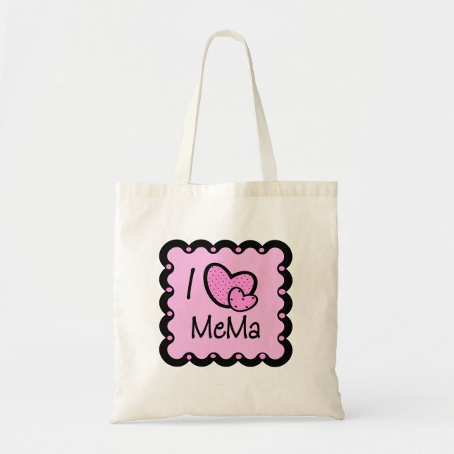 Tote Bag J'aime le T-shirt mignon de Mema (Devant)